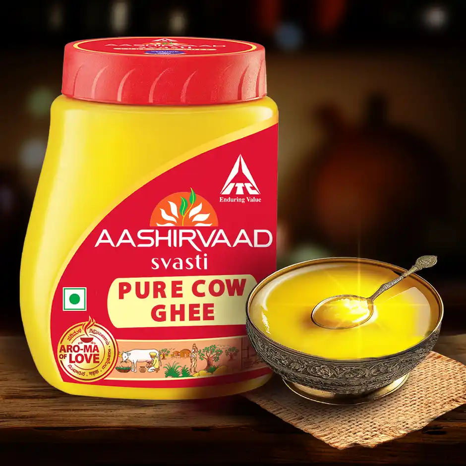 Aashirvaad Pure Cow Ghee- PET Jar- Rich Aroma